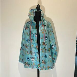 Disney Light Blue Character Pattern Raincoat